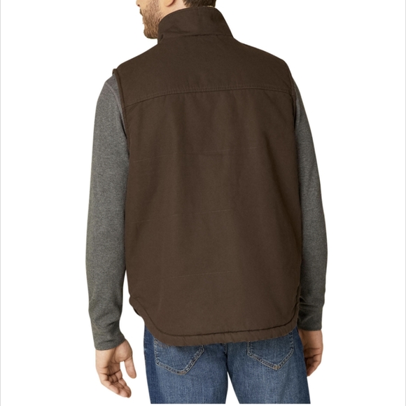 Lee Premium Men's Sherpa Lined Full Zip Canvas The Workwear Vest - Picture 9 of 10